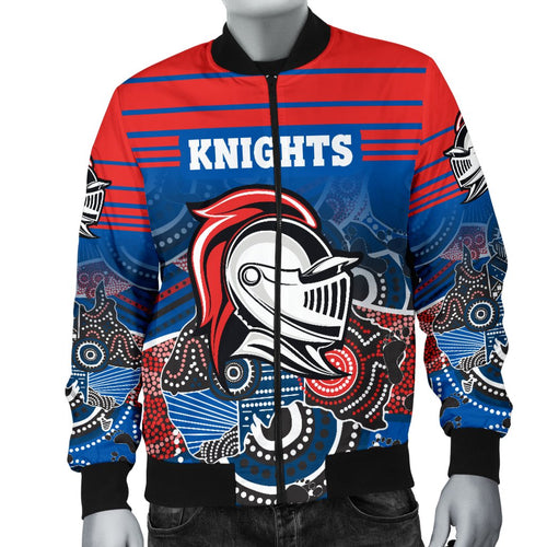 custom-personalised-knights-mens-bomber-jacket-newcastle-aboriginal-horizontal-style