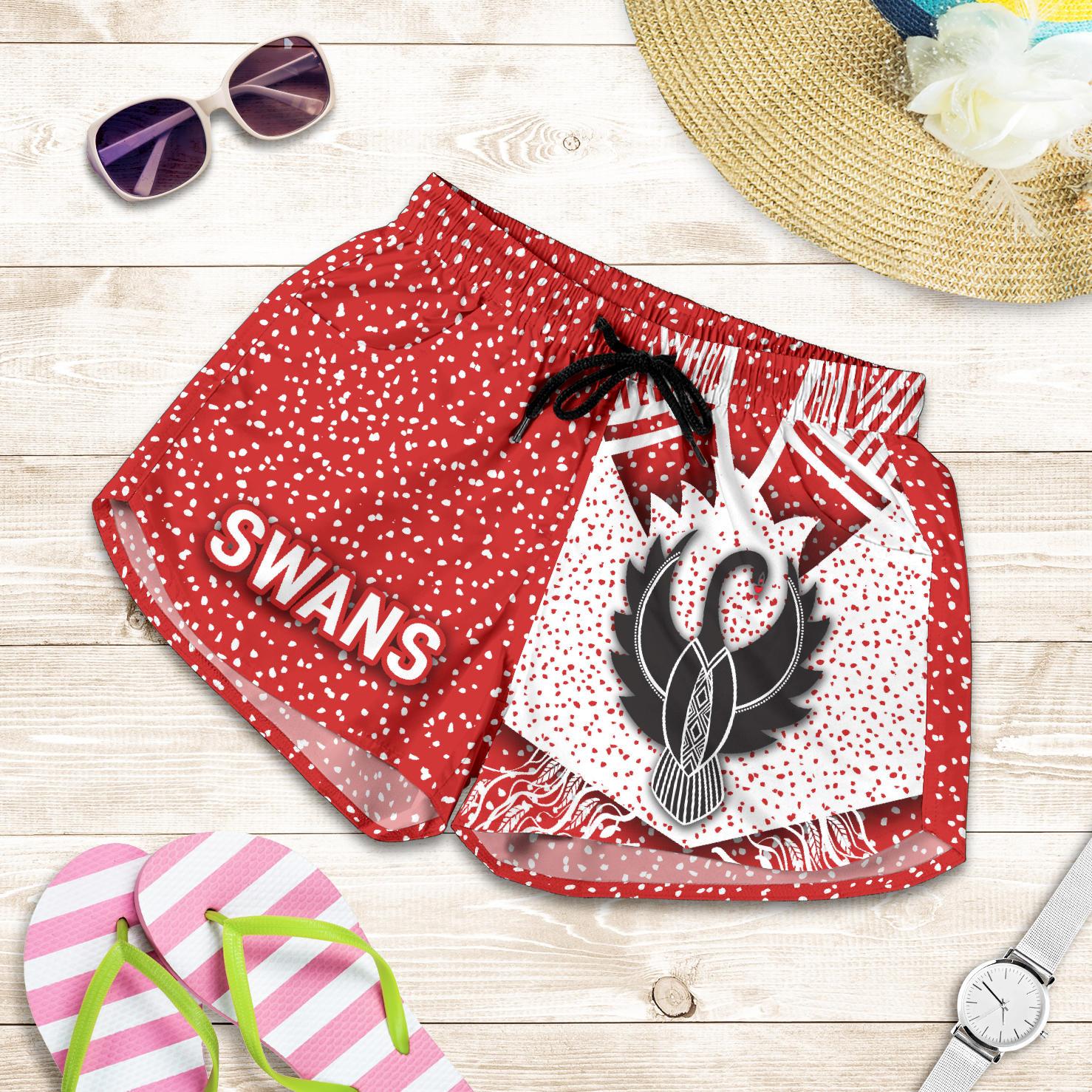 Sydney Women Shorts Indigenous Swans - Vibe Hoodie