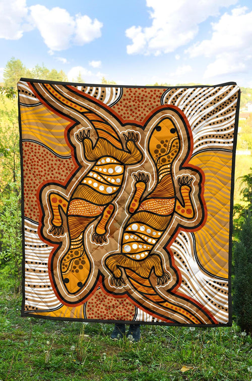 aboriginal-premium-quilt-indigenous-two-lizard-vintage-stye