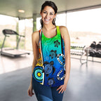 Aboriginal Women's Racerback Tank  - Indigenous Turtle Dot Painting Art - Vibe Hoodie