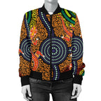 1st-australia-women-bomber-jacket-aboriginal-two-lizards-dot-painting-circle