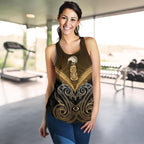 Maori Manaia New Zealand Women Racerback Tank Gold - Vibe Hoodie