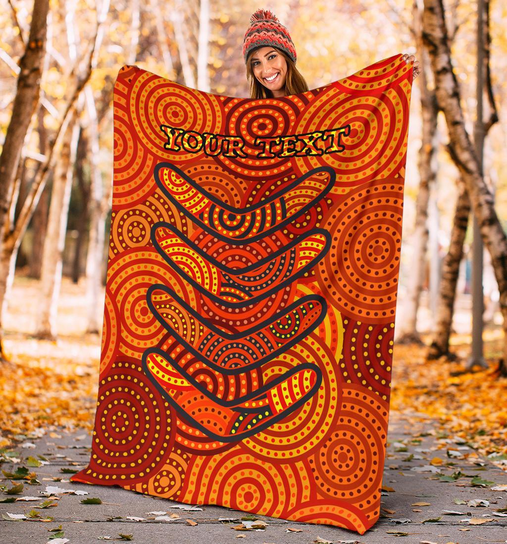 aboriginal-personalised-premium-blanket-aboriginal-boomerangs-and-dot-circle