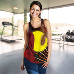 Aboriginal  Women's Racerback Tank - Indigenous Snake Sun Dot Painting - Vibe Hoodie