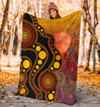 aboriginal-premium-blanket-australia-indigenous-flag-circle-dot-painting-art-golden