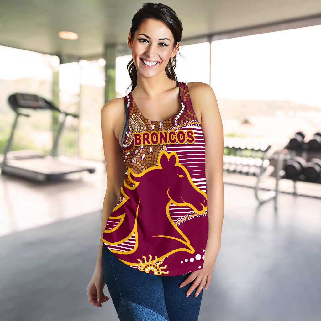 Broncos Super Women Racerback Tank Indigenous Brisbane - Vibe Hoodie