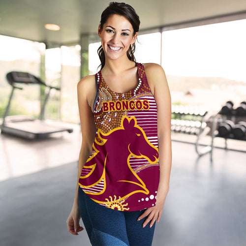 Broncos Super Women Racerback Tank Indigenous Brisbane - Vibe Hoodie
