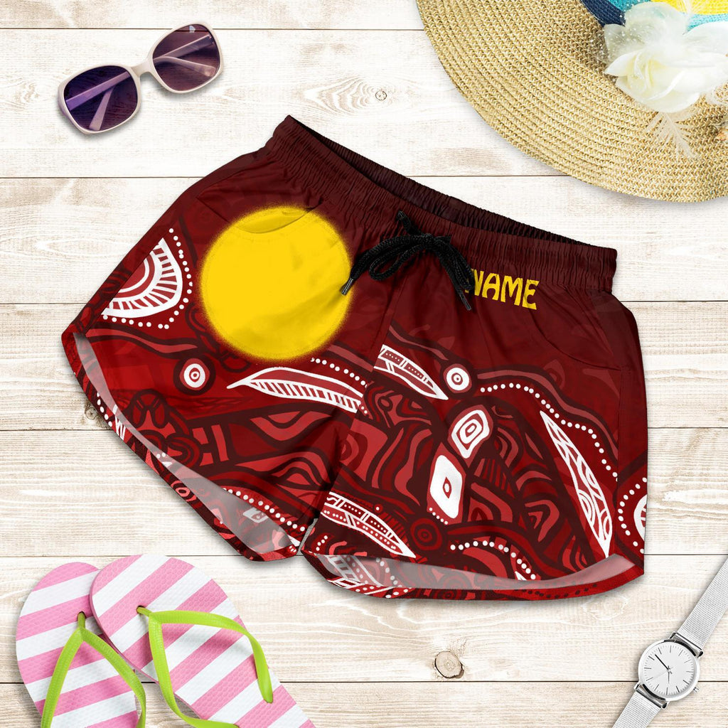 [Custom Text] Aboriginal Women's Shorts - Red Landscape - Vibe Hoodie