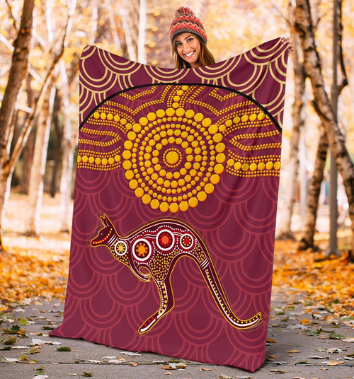 aboriginal-premium-blanket-aboriginal-kangaroo