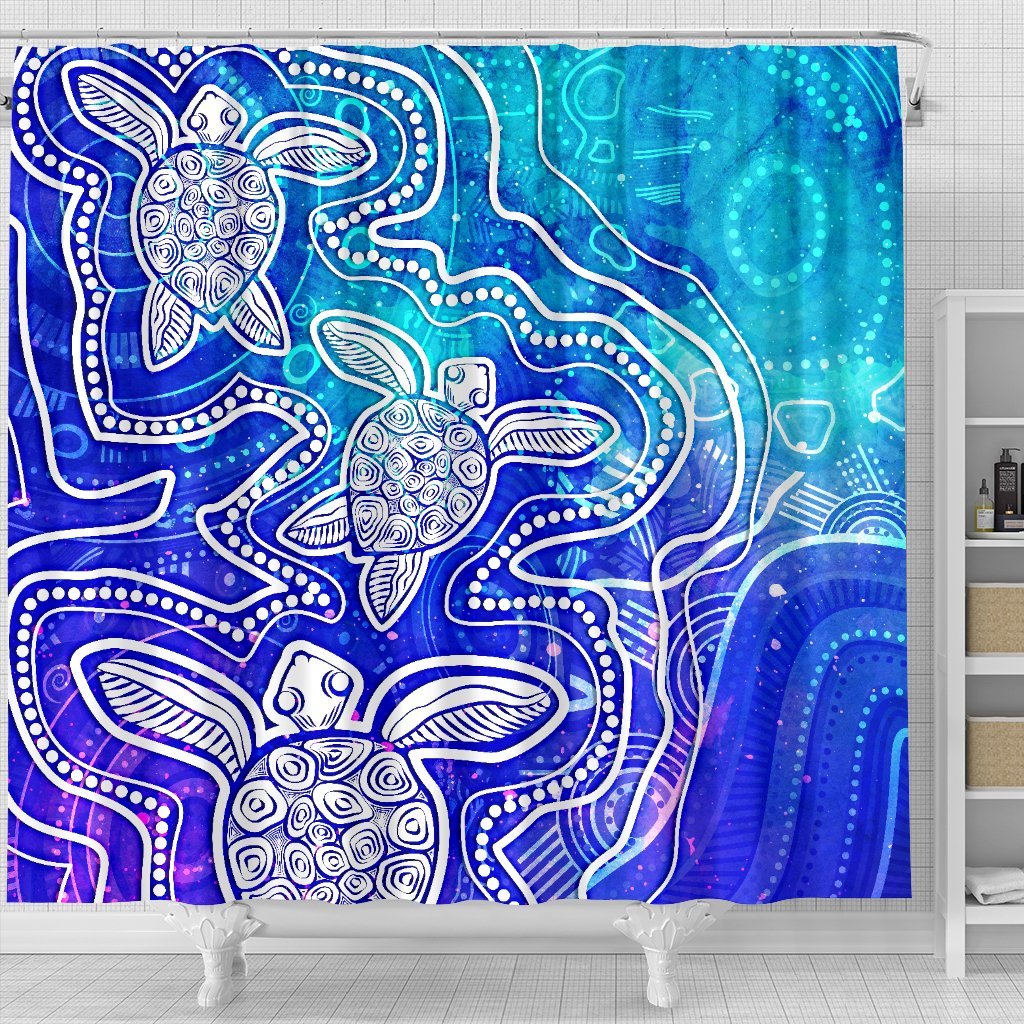 aboriginal-shower-curtain-sea-turtle-with-indigenous-patterns-blue