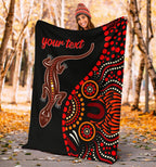 aboriginal-personalised-premium-blanket-aboriginal-lizard-with-dot-painting-pattern