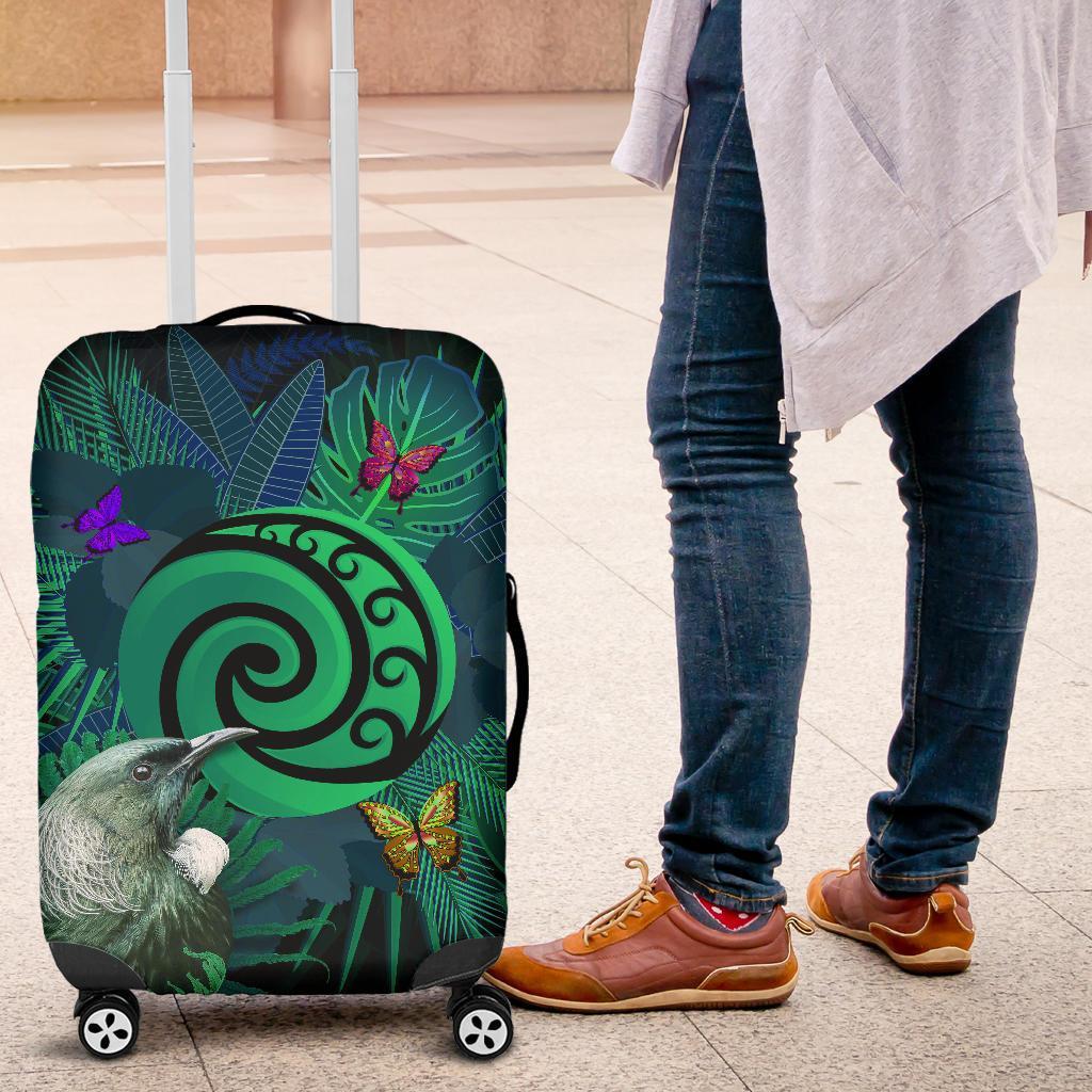 new-zealand-luggage-covers-koru-fern-mix-tui-bird-tropical-floral-turquoise