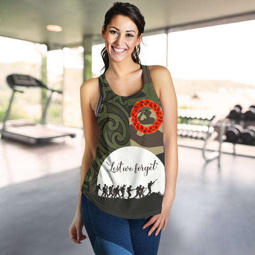 Anzac Maori Women Racerback Tank Camo Lest For Get - Vibe Hoodie