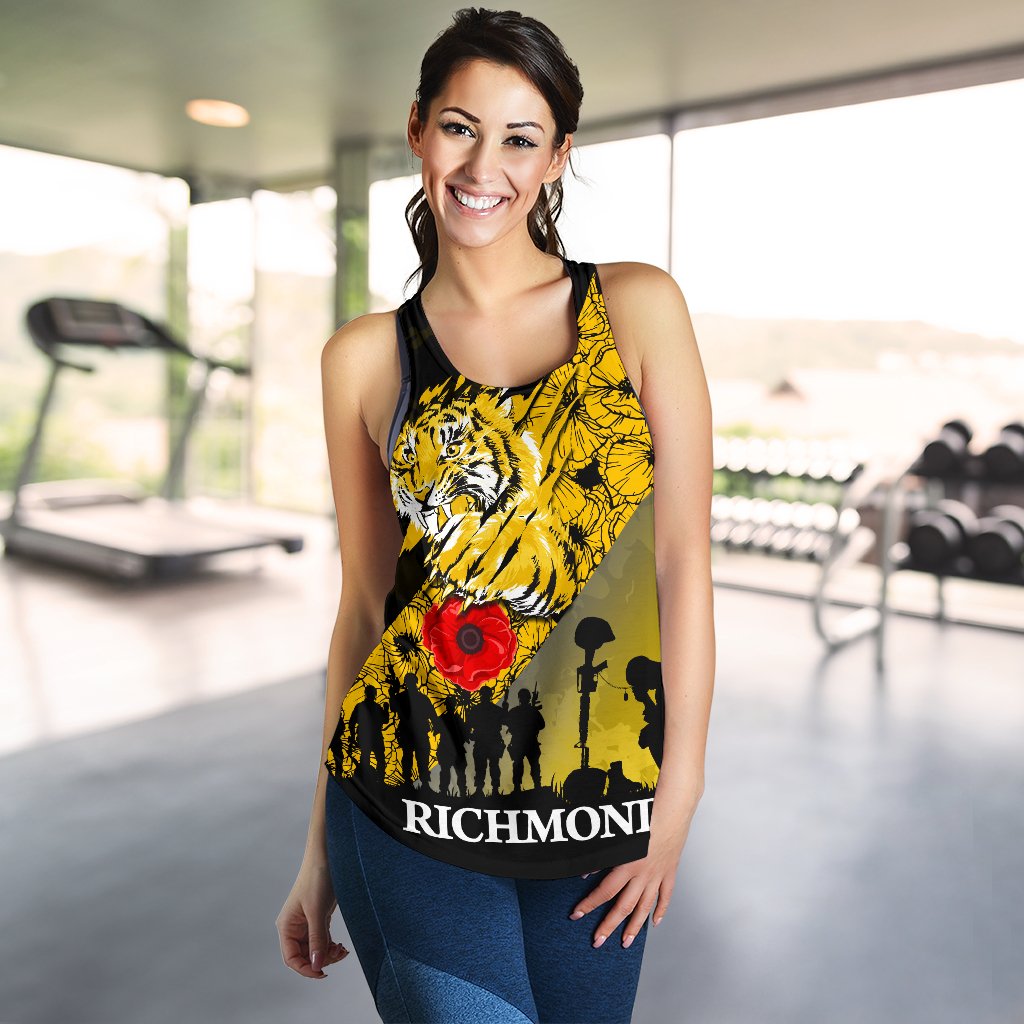 Richmond Tigers Women's Racerback Tank Lest We Forget - Vibe Hoodie