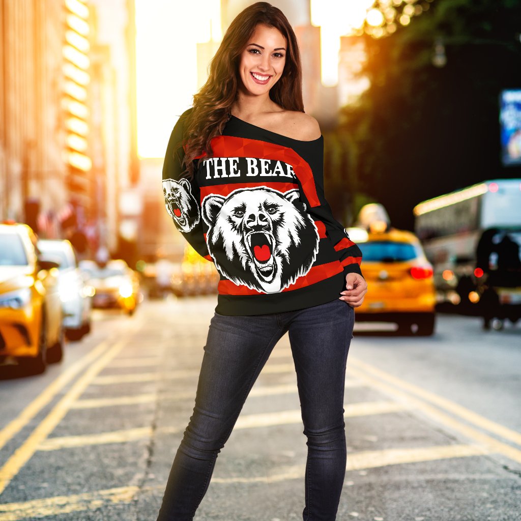 North Sydney Women Off Shoulder Sweater The Bears Simple Style - Vibe Hoodie