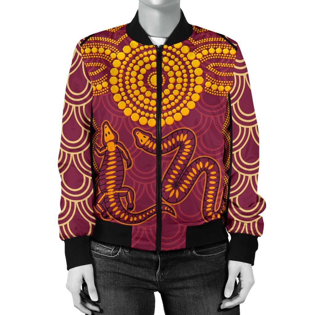 aboriginal-womens-bomber-jacket-aboriginal-snake-and-alligator
