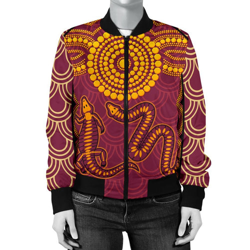 aboriginal-womens-bomber-jacket-aboriginal-snake-and-alligator