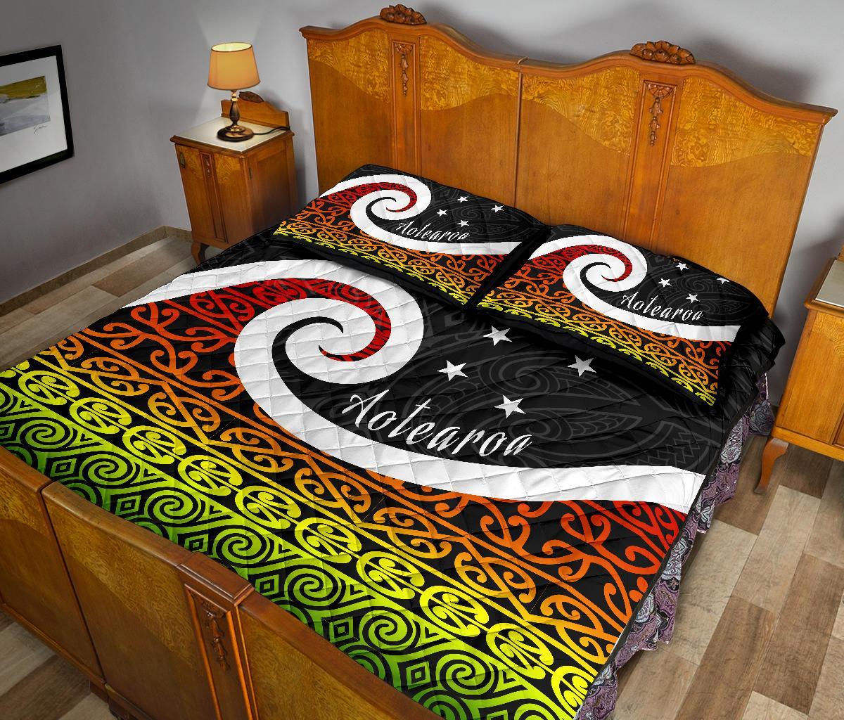 quilt-bed-set-nz-koru-rastafari-color