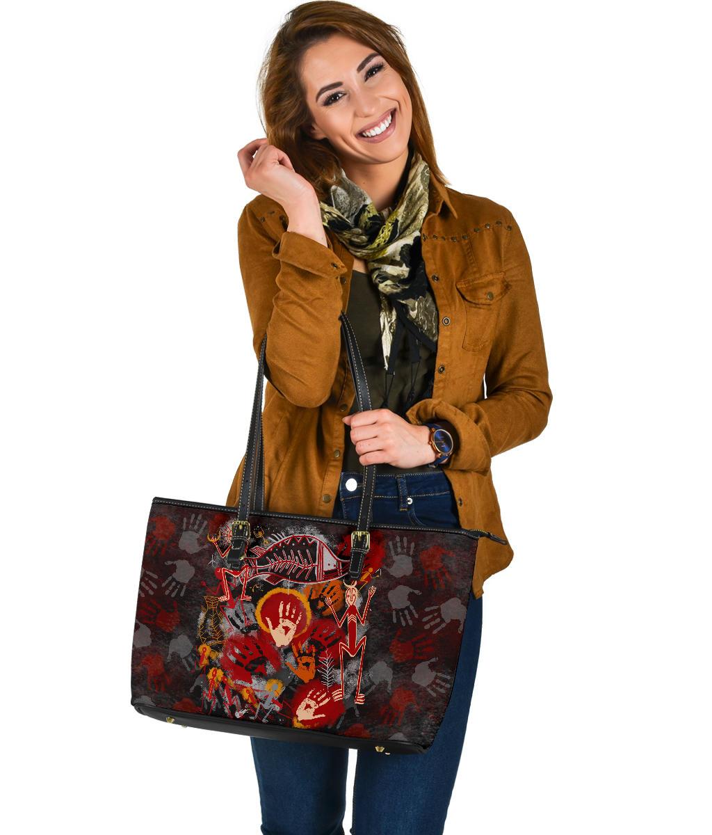 aboriginal-leather-tote-bag-indigenous-fish-hand-art