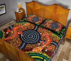 1st-australia-quilt-bed-set-aboriginal-two-lizards-dot-painting-circle