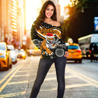Wests Christmas Women's Off Shoulder Sweater Tigers Indigenous - Vibe Hoodie