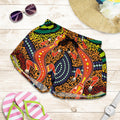 1st Australia Women Shorts - Aboriginal Two Lizards Dot Painting Circle - Vibe Hoodie