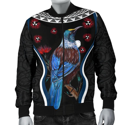 new-zealand-tui-bird-men-bomber-jacket-pohutukawa-black