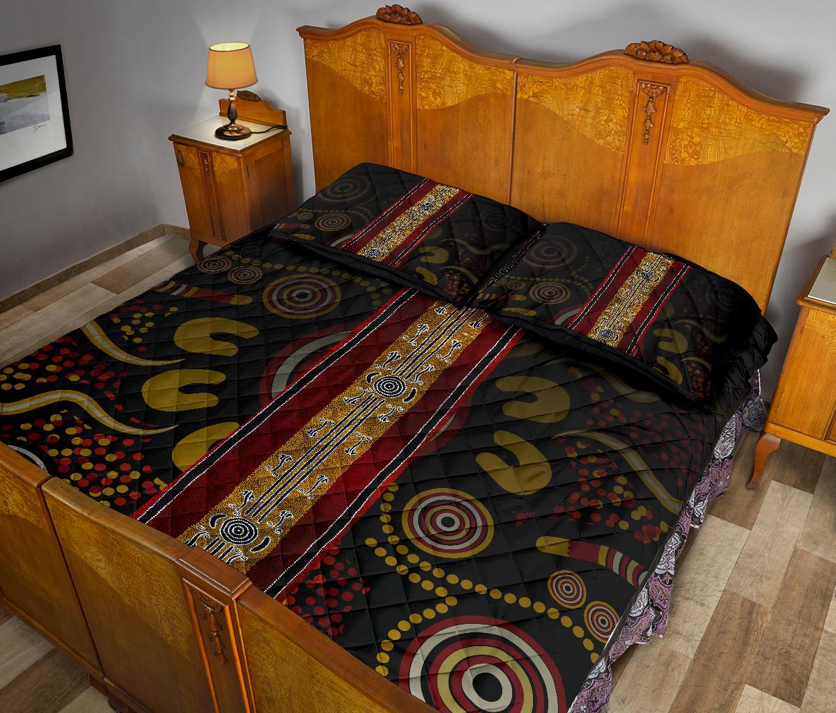 quilt-bed-set-aboriginal-dot-panting-art-stripe-lines