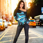 Cronulla Women Off Shoulder Sweater Sharks Indigenous - Vibe Hoodie