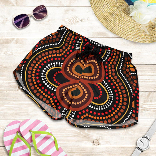ABoriginal Women's Short - Aboriginal Dot Painting Flowers Style Ver02 - Vibe Hoodie