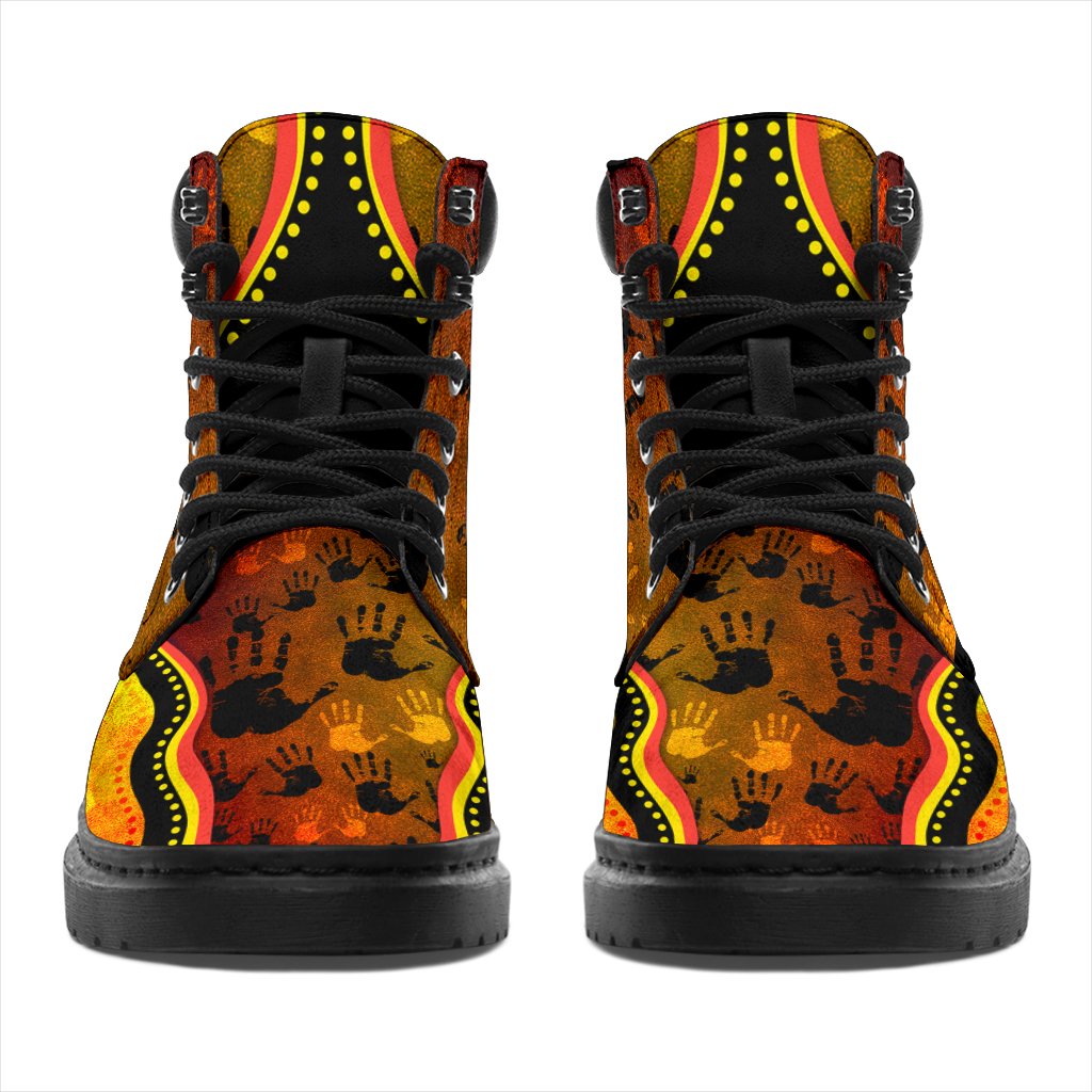 boots-aboriginal-rock-painting-hand-art-golden-style-all-season-02-bn15