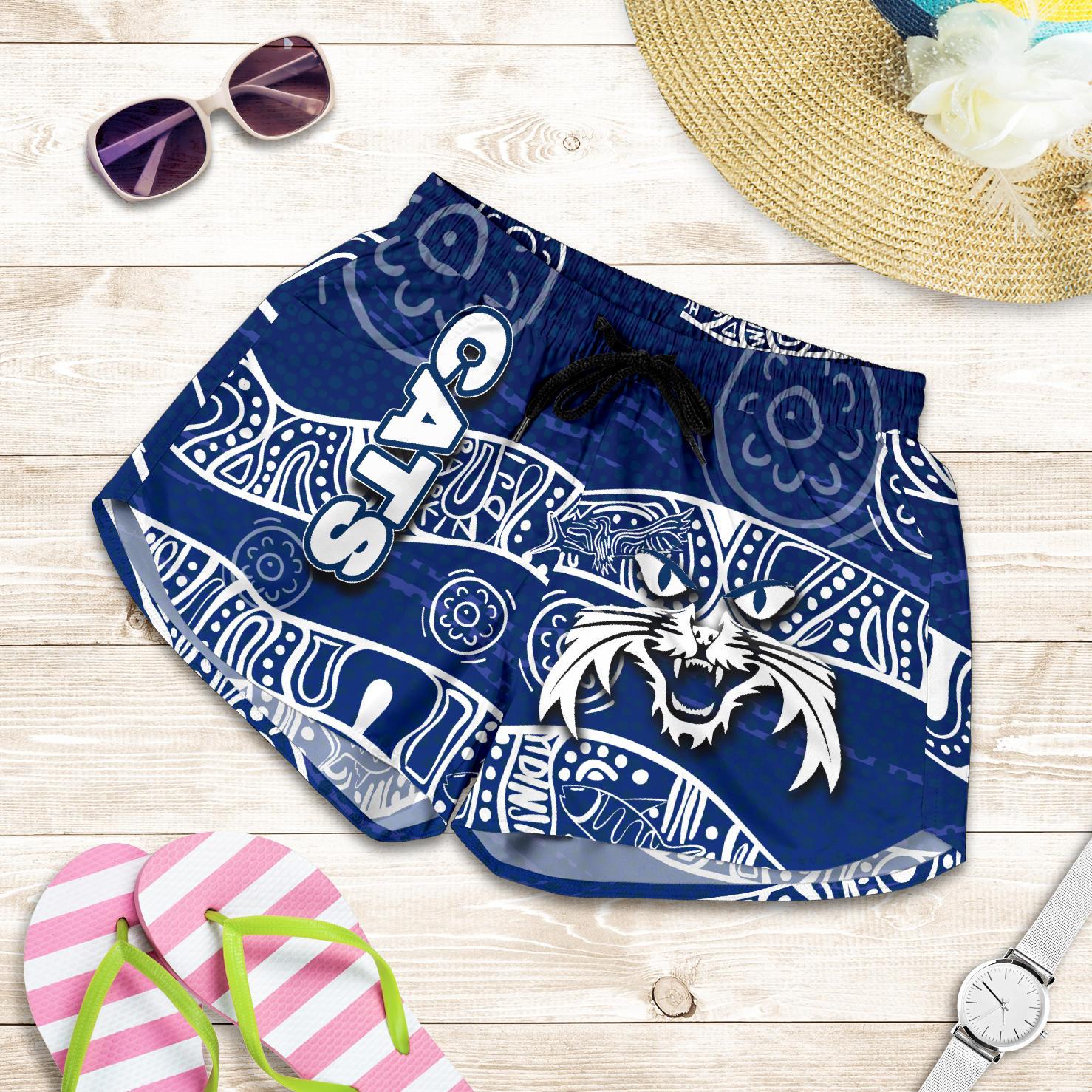 Cats All Over Print Women's Shorts Aboriginal - Vibe Hoodie