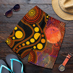 aboriginal-mens-shorts-australia-indigenous-flag-circle-dot-painting-art-golden