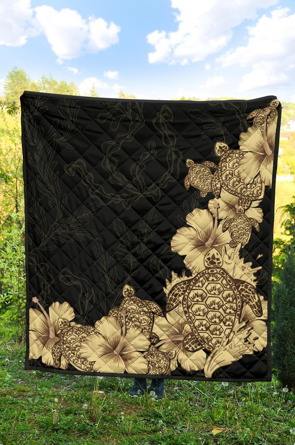 hibiscus-plumeria-golden-turtle-premium-quilt