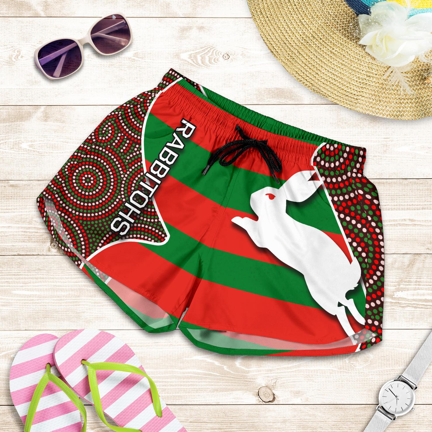 Rabbitohs All Over Print Women's Shorts - Vibe Hoodie