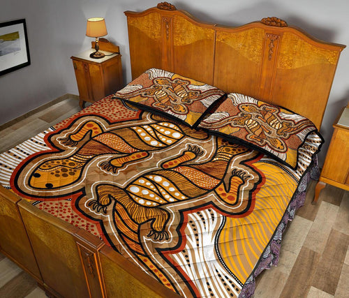aboriginal-quilt-bed-set-indigenous-two-lizard-vintage-stye