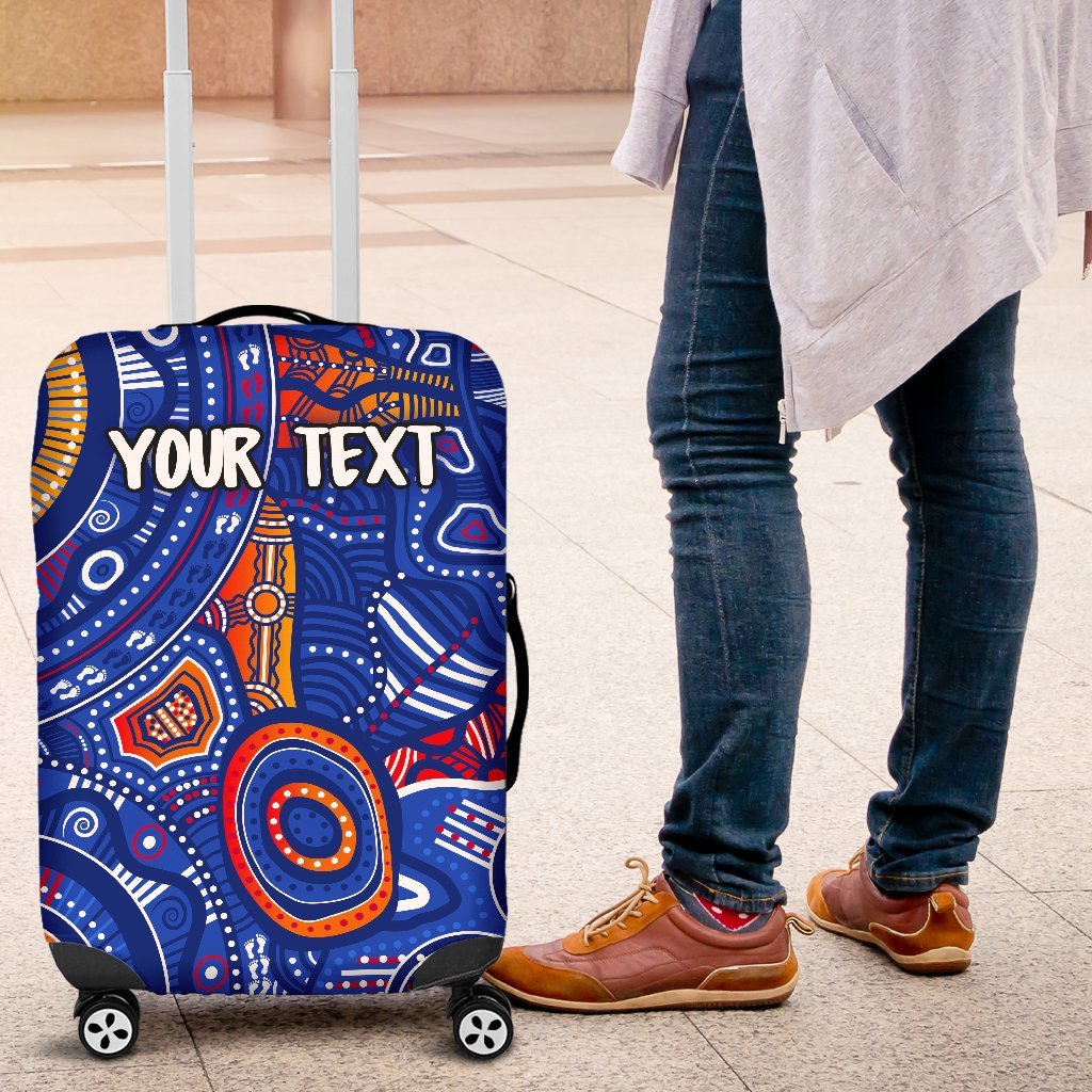 custom-text-aboriginal-luggage-cover-indigenous-footprint-patterns-blue-color