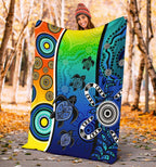 aboriginal-premium-blanket-indigenous-turtle-dot-painting-art