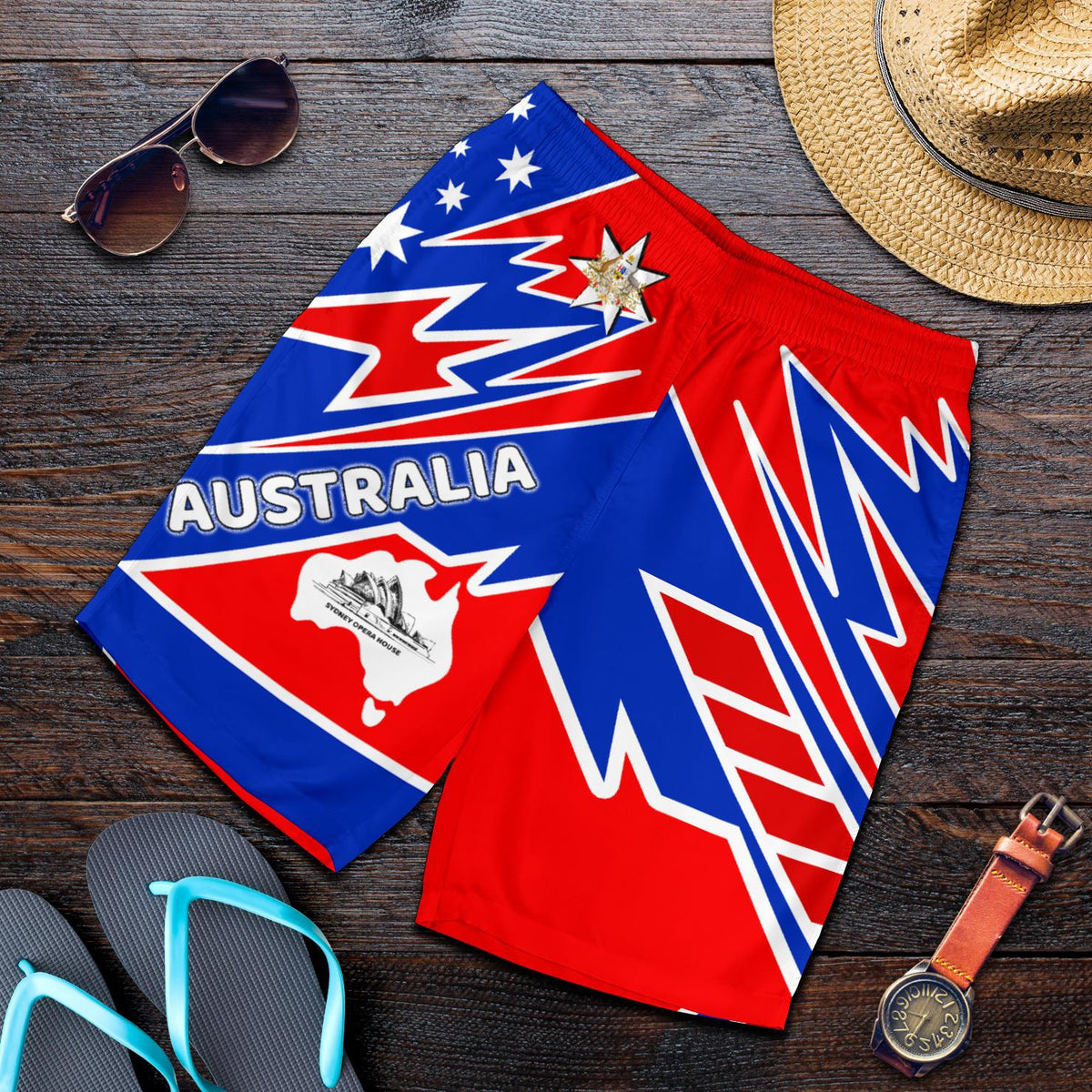 shorts-men-australia-flag-color-and-coat-of-arm