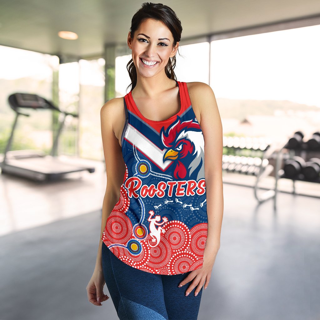 RooSTERS Women Racerback Tank - Red Aboriginal Rugby LT13 - Vibe Hoodie