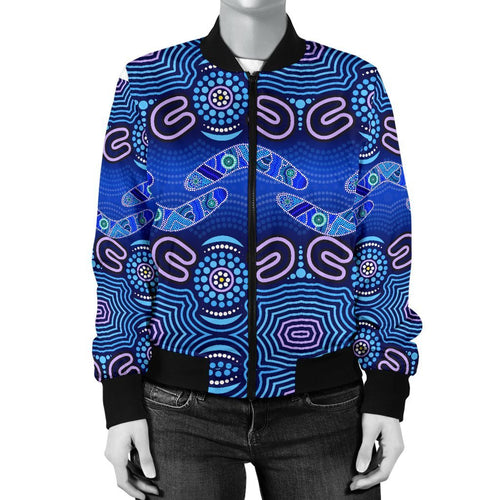 aboriginal-womens-bomber-jacket-boomerangs-and-dot-painting-art-ver02
