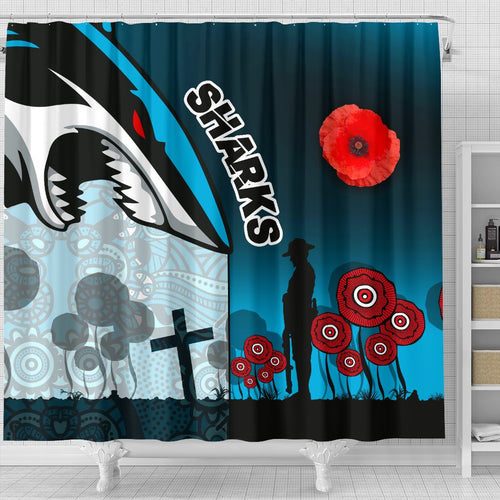 sharks-shower-curtain-cronulla-anzac-day