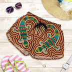 Aboriginal Women's Shorts, Lizard Dot Painting Patterns - Vibe Hoodie