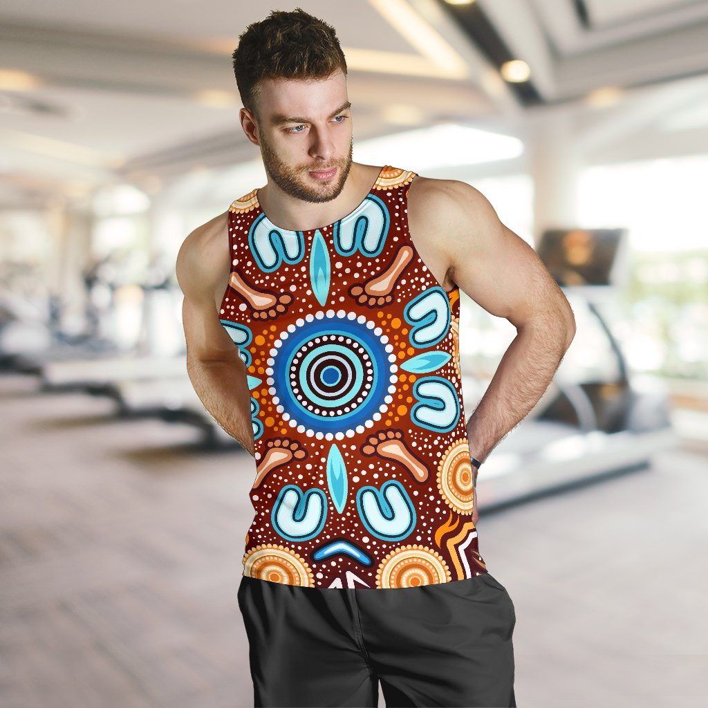 aboriginal-mens-tank-top-indigenous-circle-dot-painting-ver02