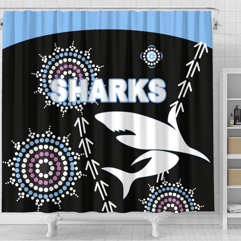 cronulla-shower-curtain-sharks-simple-indigenous-black