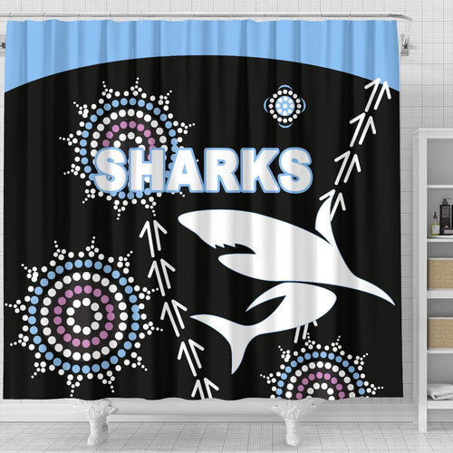cronulla-shower-curtain-sharks-simple-indigenous-black