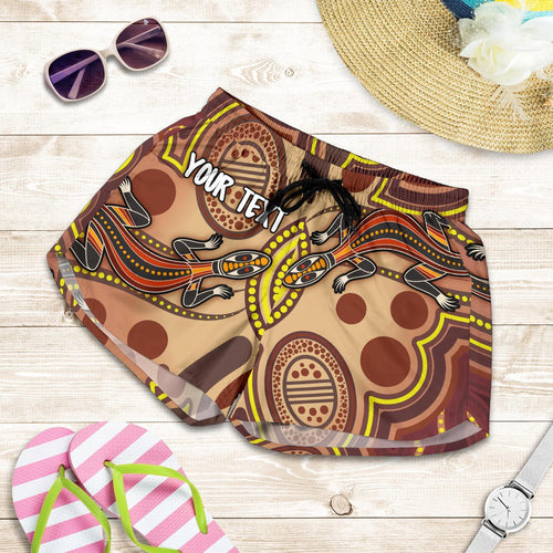 [Custom] Aboriginal Women's Shorts, Indigenous Lizard Dot Painting Art - Vibe Hoodie