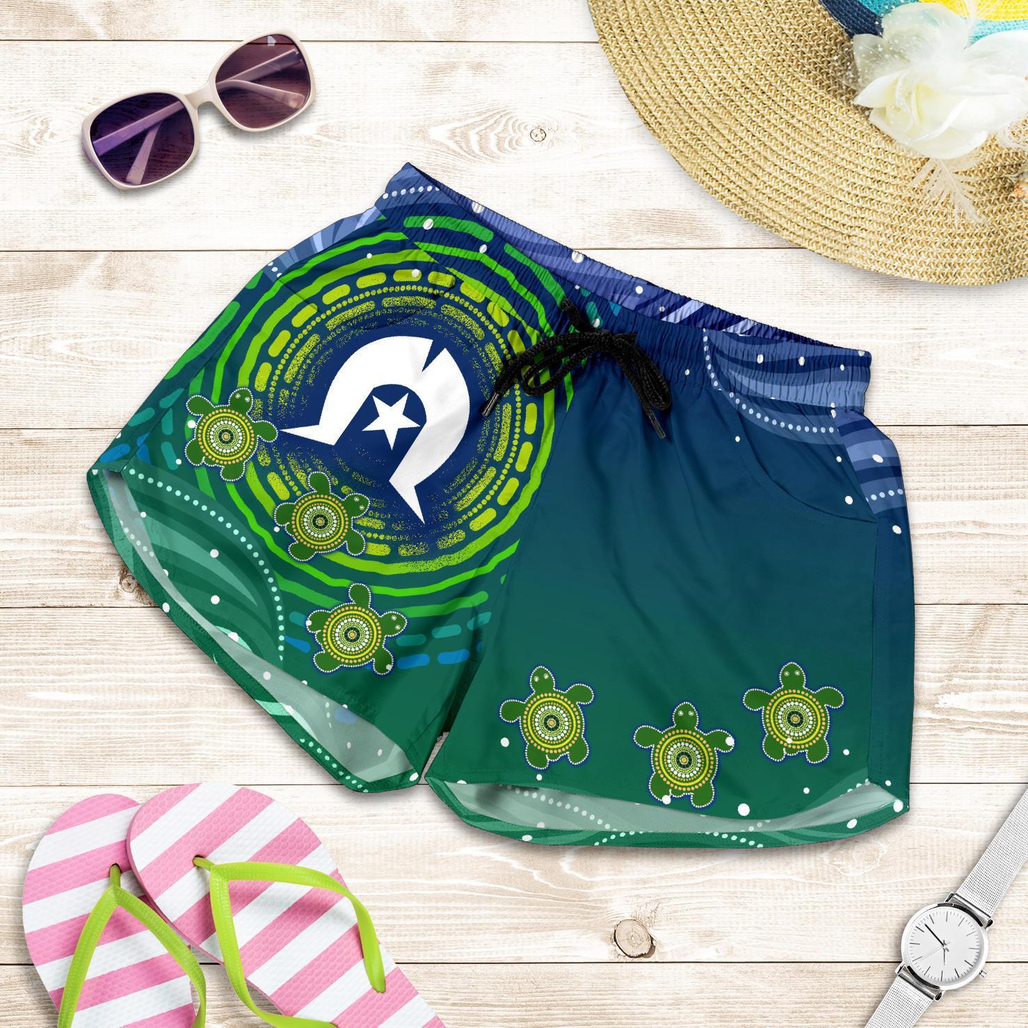Torres Strait Islanders Women's Shorts - Aboriginal Turtle - Vibe Hoodie