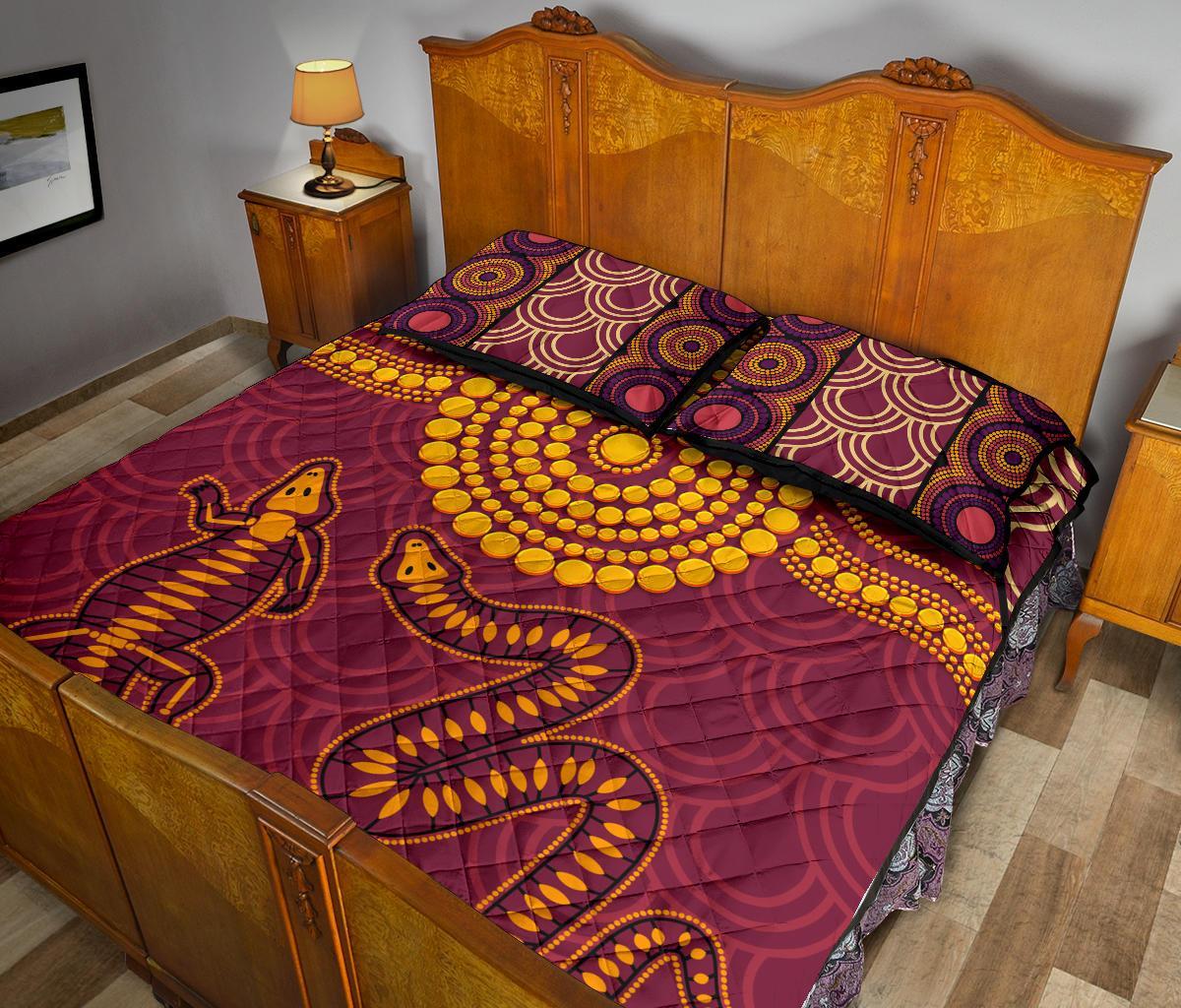 aboriginal-quilt-bed-set-aboriginal-snake-and-alligator