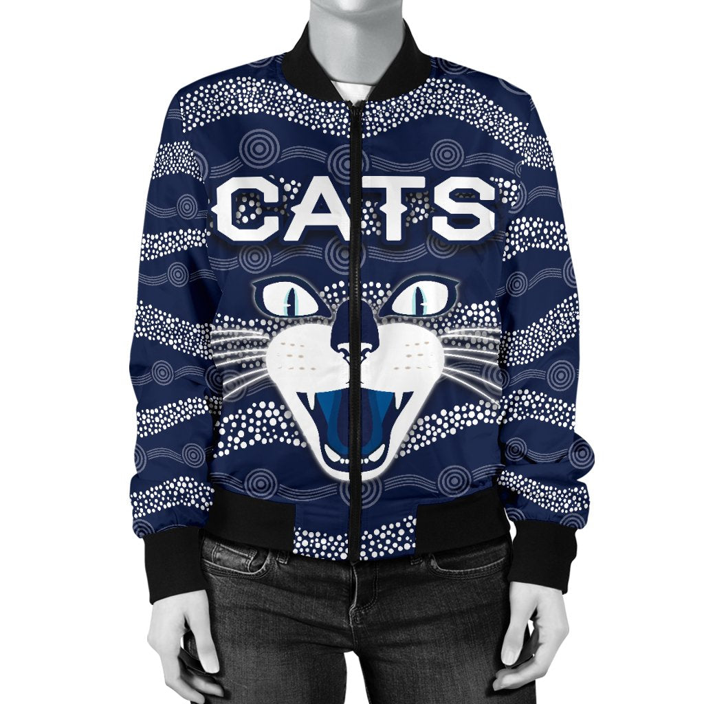 geelong-women-bomber-jacket-cats-indigenous-navy